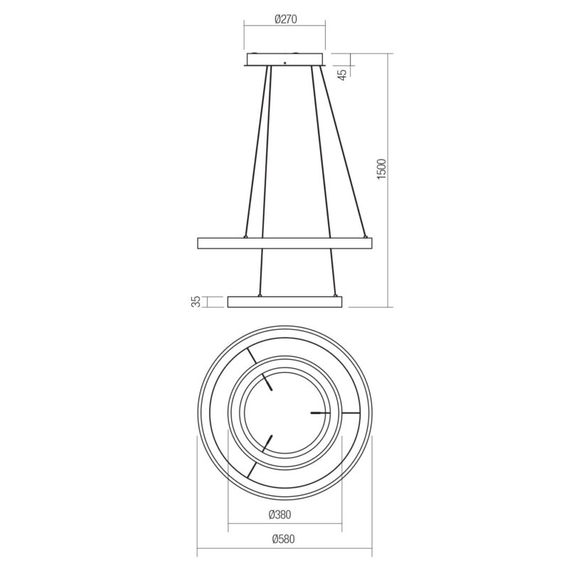 LED Полилей Iconic 01-3919 Redo 80W CCT 3000K-4000K | Osvetlenieto.bg