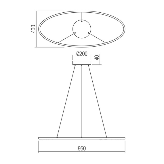 LED Полилей Leo 01-3337 Redo 43W CCT 3000K-4000K | Osvetlenieto.bg