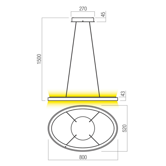 LED Полилей Nobu 01-3813 Redo 80W CCT 3000K-4000K | Osvetlenieto.bg