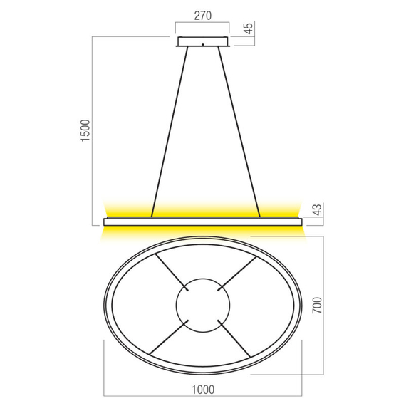 LED Полилей Nobu 01-3817 Redo 100W CCT 3000K-4000K | Osvetlenieto.bg