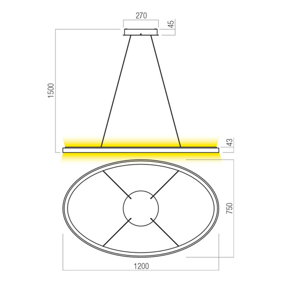 LED Полилей Nobu 01-3819 Redo 120W CCT 3000K-4000K | Osvetlenieto.bg