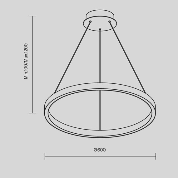 LED полилей Rim MOD058PL-L32BSK Maytoni 3W 2600K-3500K | Osvetlenieto.bg