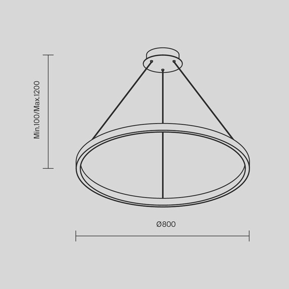 LED Полилей Rim MOD058PL-L42BK Maytoni 51W 3000K-4000K | Osvetlenieto.bg