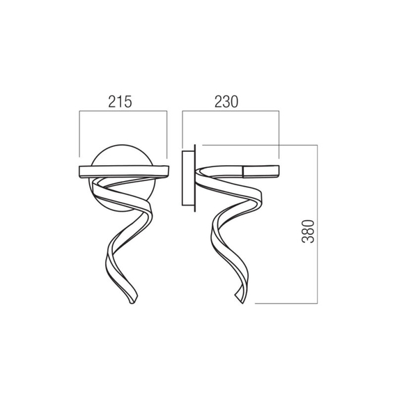LED Аплик Scroll 01-4005 Redo 15W CCT 3000K-4000K-6000K | Osvetlenieto.bg