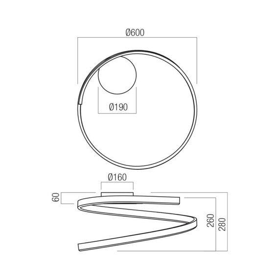 LED Плафон Scroll 01-4010 Redo 38W CCT 3000K-4000K-6000K | Osvetlenieto.bg