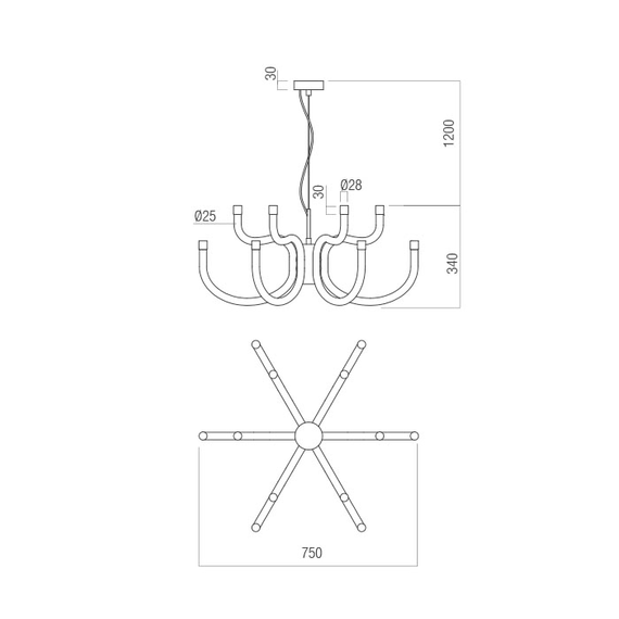LED Полилей Luxor 01-3227 Redo 54W 3000K Triac Dimmable | Osvetlenieto.bg