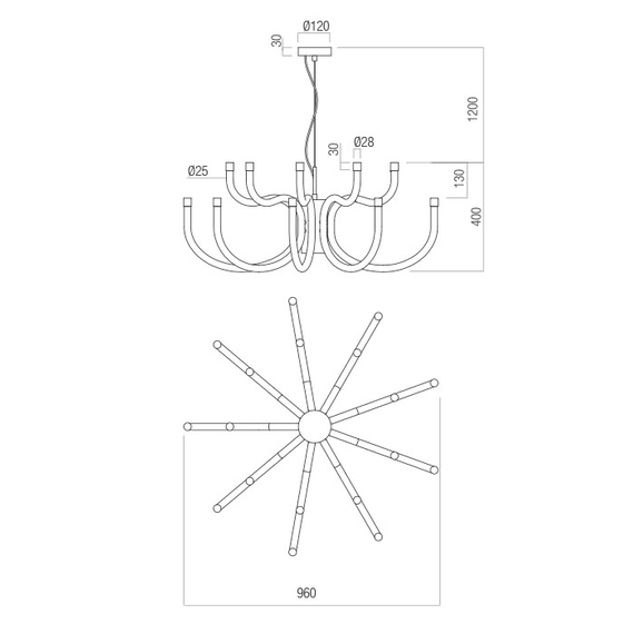LED Полилей Luxor 01-3232 Redo 81W 3000K Triac Dimmable | Osvetlenieto.bg