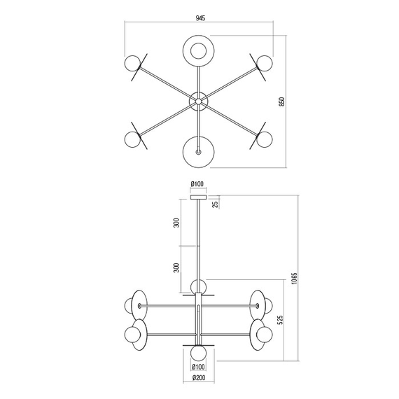 Полилей Plato 01-2734 Redo 6xG9 | Osvetlenieto.bg