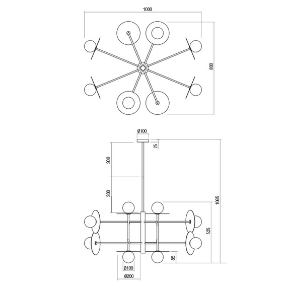 Полилей Plato 01-2753 Redo 8xG9 | Osvetlenieto.bg