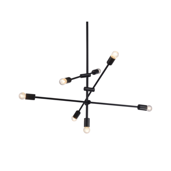 Винтидж полилей LUTHER OD680107BK Aca Lighting 7xE27 | Osvetlenieto.bg