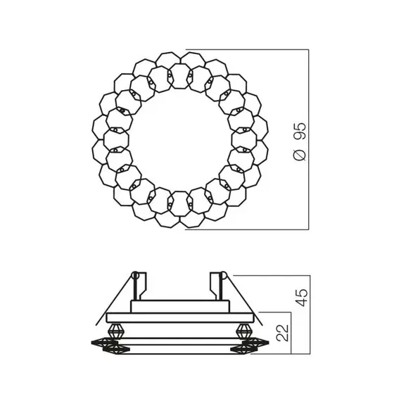 Стъклена луна за вграждане 27 CH/Стъклена луна за вграждане 12V GU5.3 70288 Smarter | Osvetlenieto.bg