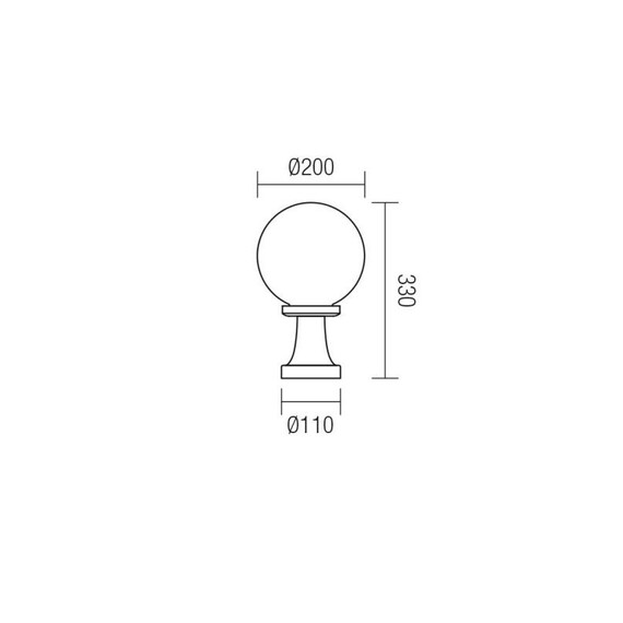 Градински стълб SFERA 200 H33 1xE27 OPAL 9765 Smarter | Osvetlenieto.bg