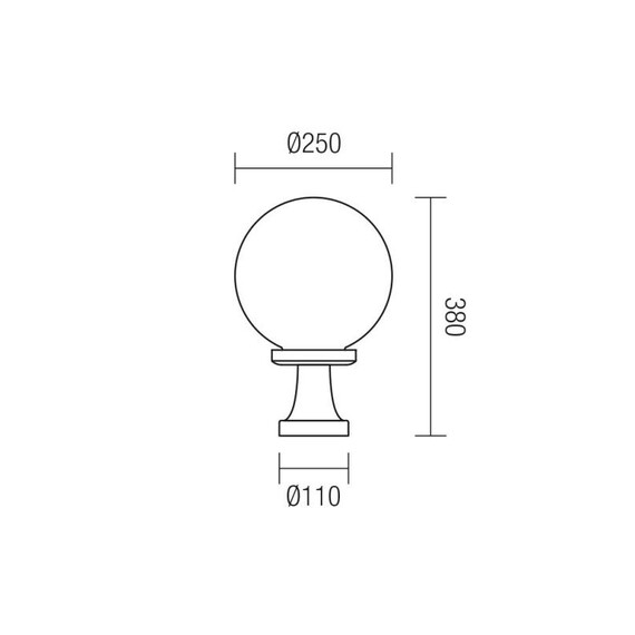Градински стълб SFERA 250 H38 1xE27 FUM  9774 Smarter | Osvetlenieto.bg