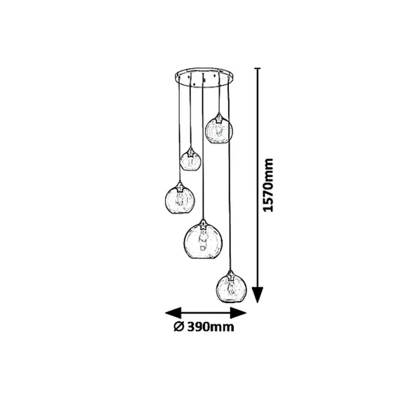 Полилей TANESHA 6440 Rabalux 5xE27 | Osvetlenieto.bg