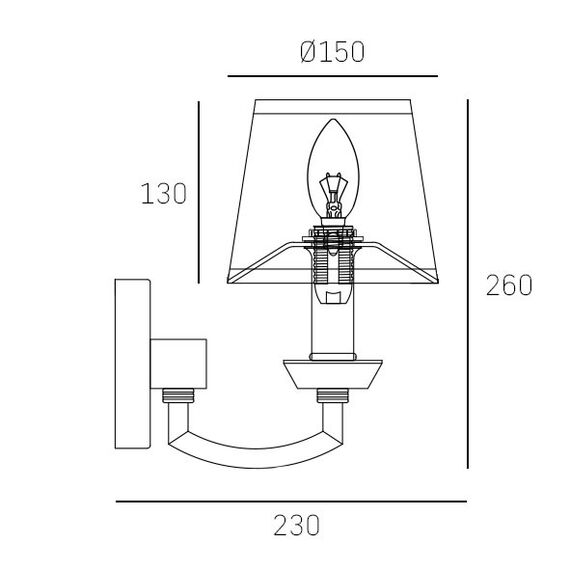 Аплик DUBAI W01353WH NI CosmoLight 1xE14 | Osvetlenieto.bg