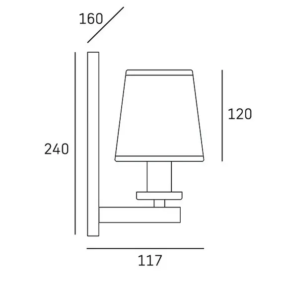 Аплик LONDON W01014BK CosmoLight 1xE14 | Osvetlenieto.bg