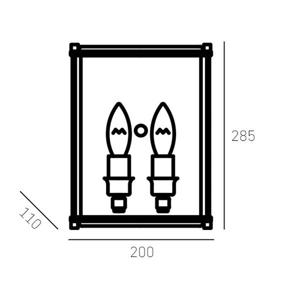 Аплик NEW YORK W02912CH CosmoLight 2xE14 | Osvetlenieto.bg