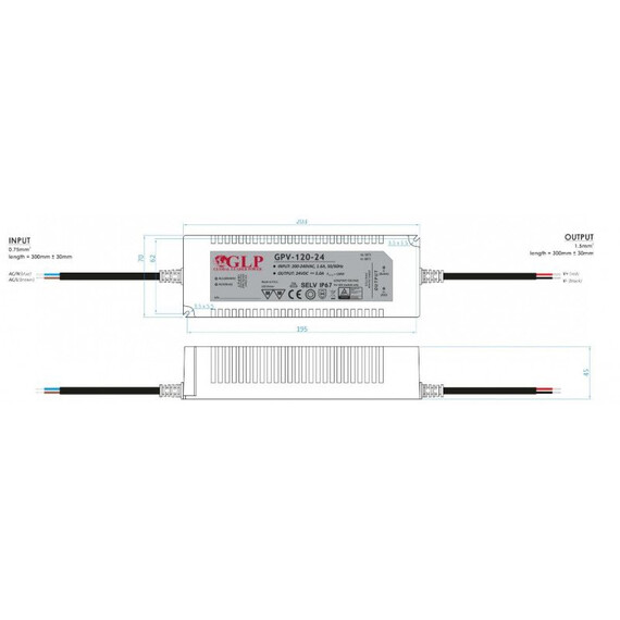 LED захранване 120W 12V GLP IP67 GPV-120-12 | Osvetlenieto.bg