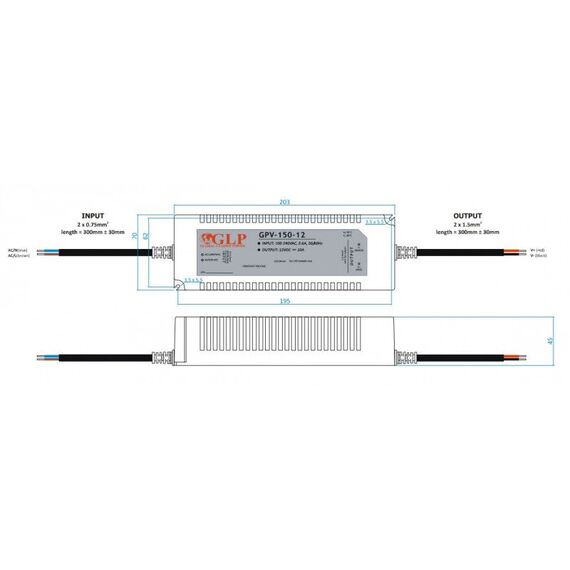 LED захранване 150W 24V GLP IP67 GPV-150-24 | Osvetlenieto.bg