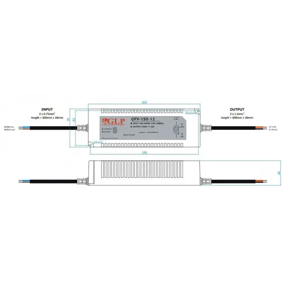 LED захранване 150W 24V GLP IP67 GPV-150-24 | Osvetlenieto.bg