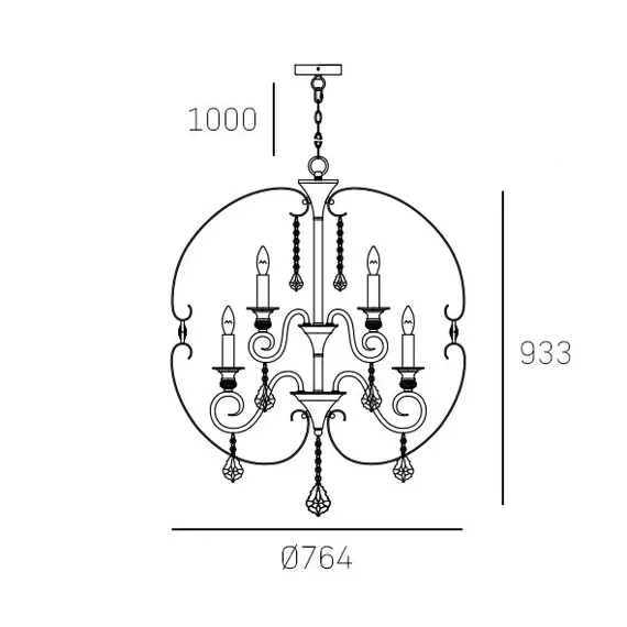 Полилей BREST P06674AU CosmoLight 6xE14 | Osvetlenieto.bg
