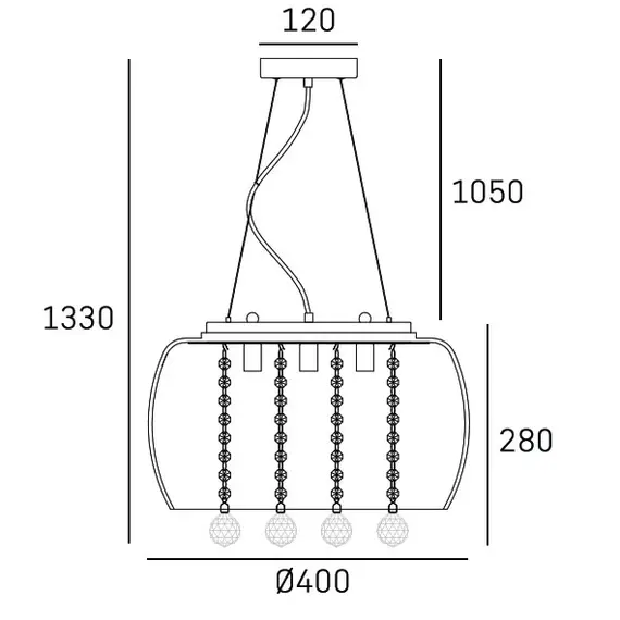 Полилей MALAGA P05519WH CosmoLight 5xG9 | Osvetlenieto.bg
