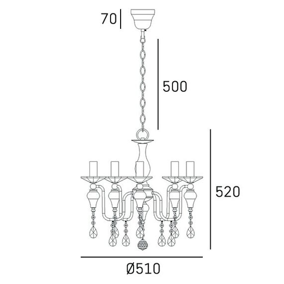 Полилей MUSCAT P05724BK CosmoLight 5xE14 | Osvetlenieto.bg Полилей MUSCAT P05724BK CosmoLight 5xE14 | Osvetlenieto.bg