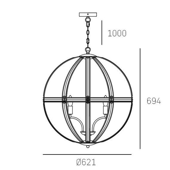 Полилей ORLANDO P05735CH CosmoLight 5xE14 | Osvetlenieto.bg
