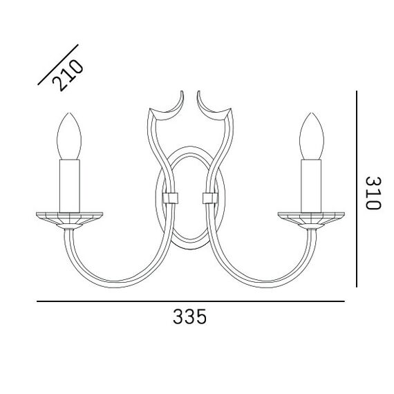 Аплик RIGA W02779CH CosmoLight 2xE14 | Osvetlenieto.bg