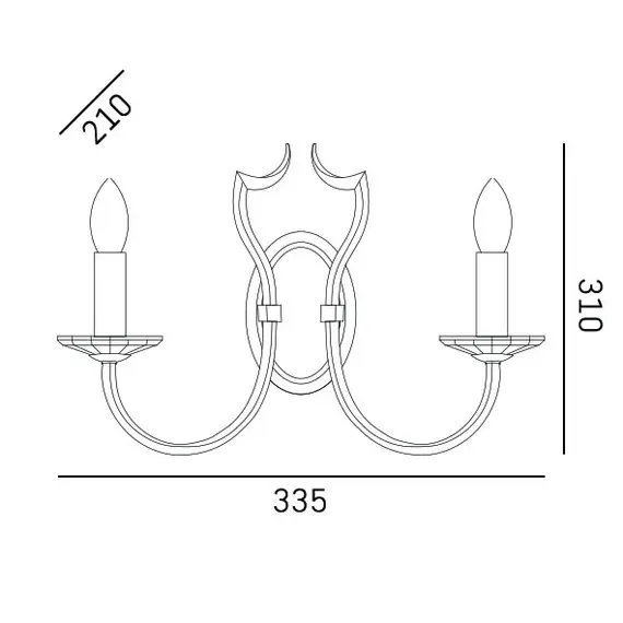 Аплик RIGA W02779CH CosmoLight 2xE14 | Osvetlenieto.bg