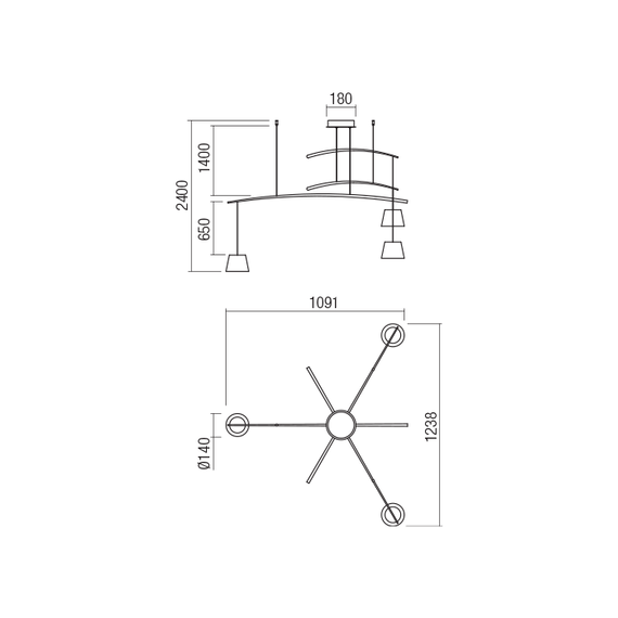 LED Полилей LOLLI 01-1524 Redo 3000K | Osvetlenieto.bg