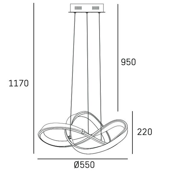LED Полилей TOKYO P01670CH CosmoLight | Osvetlenieto.bg