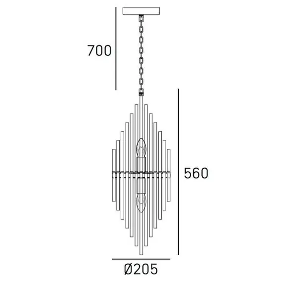 Полилей REYKJAVIK P02080CP CosmoLight 2xE14 | Osvetlenieto.bg