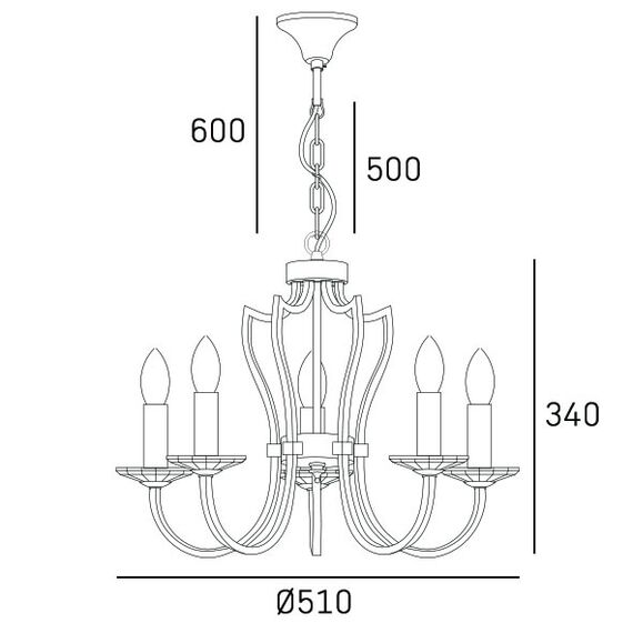 Полилей RIGA P05762CH CosmoLight 5xE14 | Osvetlenieto.bg
