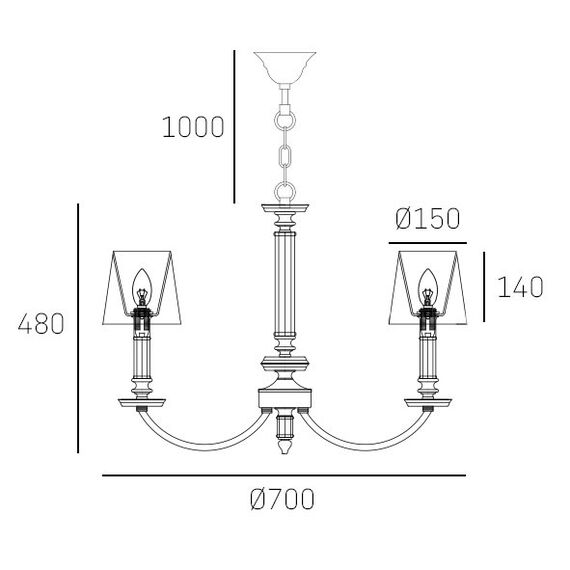 Полилей SIENA P06308WH NI CosmoLight 6xE14 | Osvetlenieto.bg