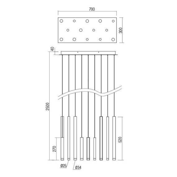 LED Полилей MADISON 01-2055 Redo 3000K | Osvetlenieto.bg