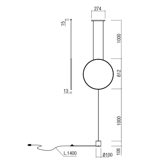 LED Полилей SLICK 01-2196 Redo 3000K | Osvetlenieto.bg