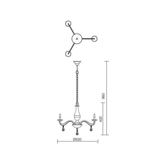 Полилей FABIOLA 02-711 Smarter | Osvetlenieto.bg Полилей FABIOLA 02-711 Smarter | Osvetlenieto.bg