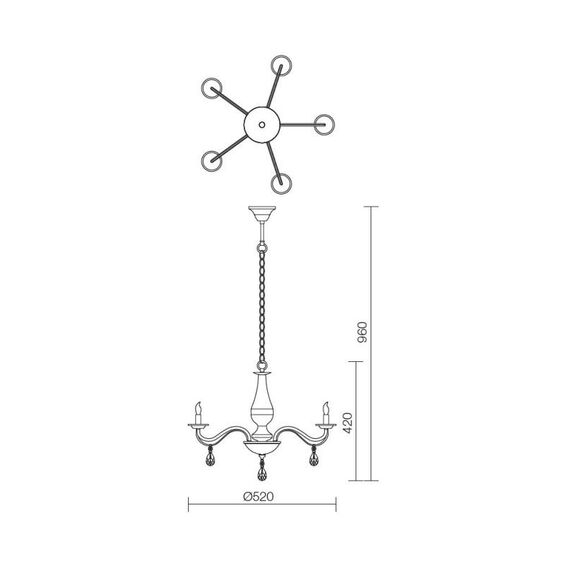 Полилей FABIOLA 02-712 Smarter | Osvetlenieto.bg Полилей FABIOLA 02-712 Smarter | Osvetlenieto.bg