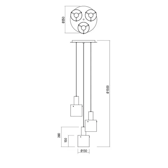 Полилей LOU 01-2007 Redo 3xE27 | Osvetlenieto.bg