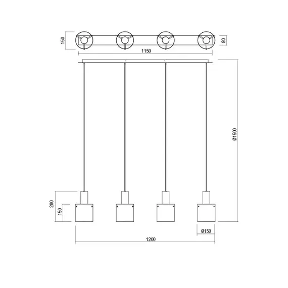 Полилей LOU 01-2008 Redo 4xE27 | Osvetlenieto.bg