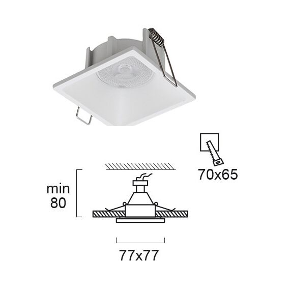 Бяла квадратна луна FINO 4225000 Viokef GU10 | Osvetlenieto.bg