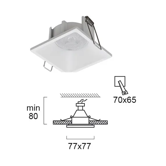 Бяла квадратна луна FINO 4225000 Viokef GU10 | Osvetlenieto.bg