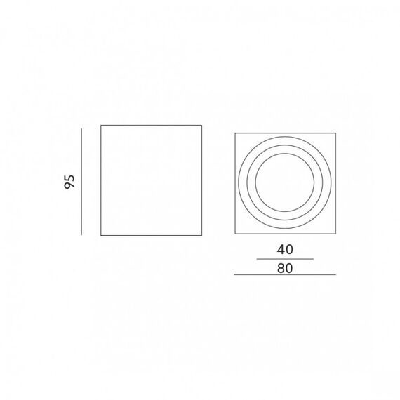 Бяла луна за открит монтаж AQUARIUS SQUARE IP44 GU10 D8 H9.5cm | Osvetlenieto.bg