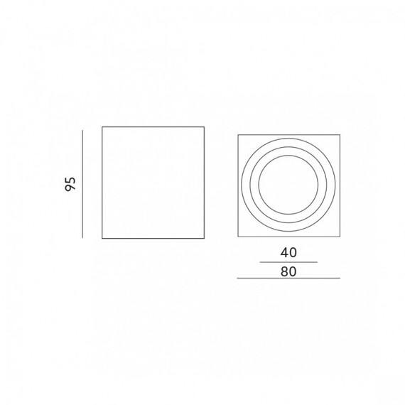 Бяла луна за открит монтаж AQUARIUS SQUARE IP44 GU10 D8 H9.5cm | Osvetlenieto.bg