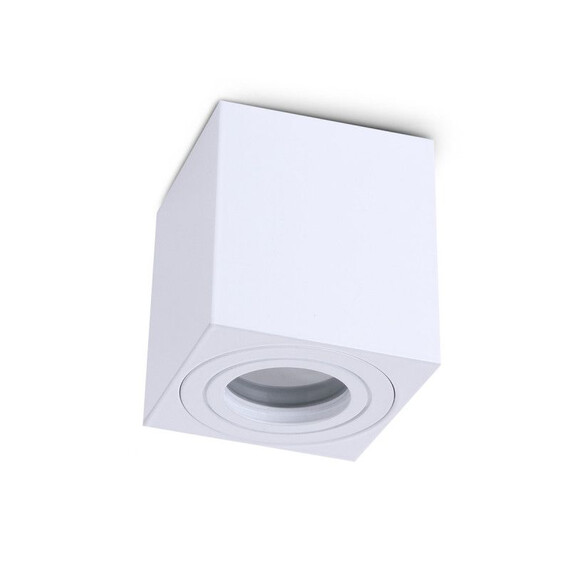 Бяла луна за открит монтаж AQUARIUS SQUARE IP44 GU10 D8 H9.5cm | Osvetlenieto.bg
