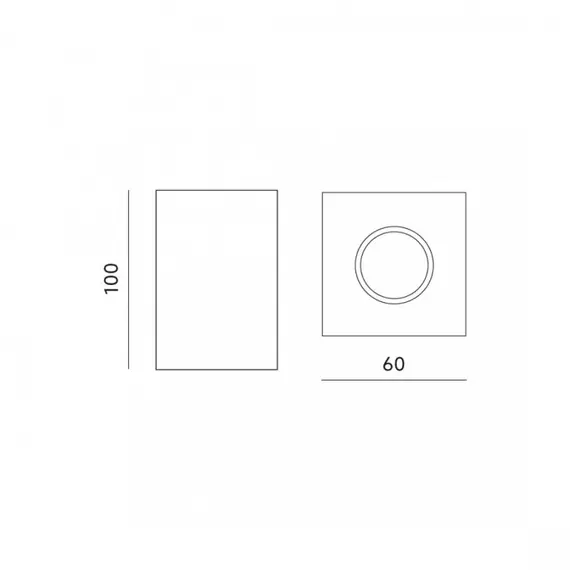 Бяла луна за открит монтаж Mango Square GU10 D6 H10cm | Osvetlenieto.bg