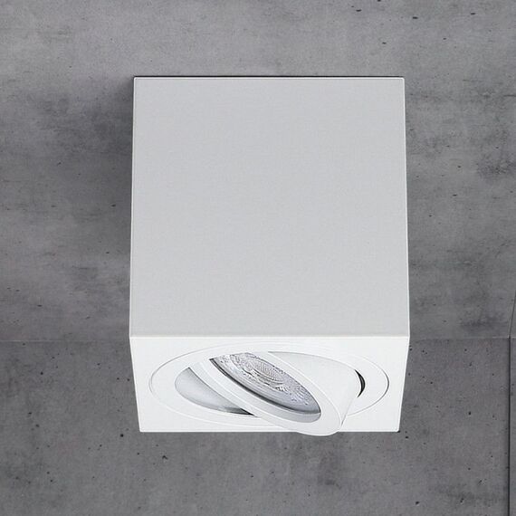 Бяла луна за открит монтаж OH37 GU10 D8 H8.4cm | Osvetlenieto.bg