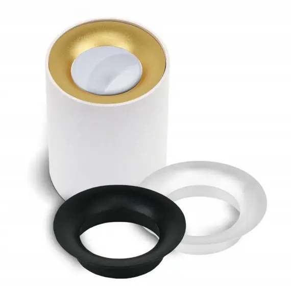 Бяла луна за открит монтаж TRIO GU10 D8 H10cm + бял,черен и златен ринг | Osvetlenieto.bg