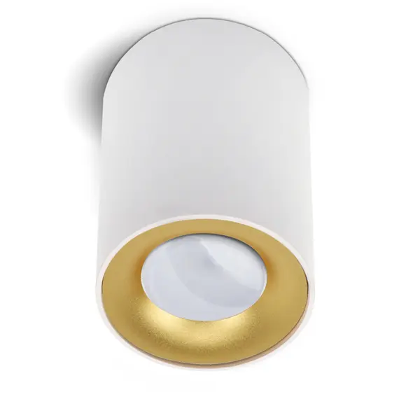 Бяла луна за открит монтаж TRIO GU10 D8 H10cm + бял,черен и златен ринг | Osvetlenieto.bg